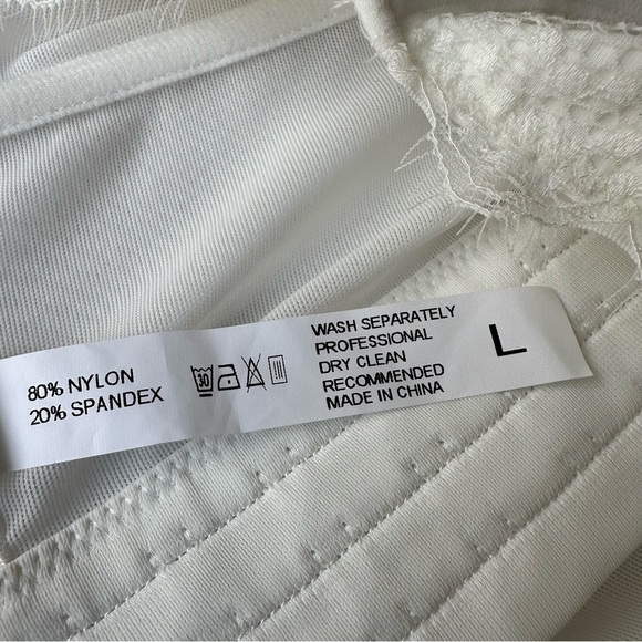 Dealmore White Spaghetti Strap Lace Corset Bustier Top, NWT, Large - Picture 3 of 8